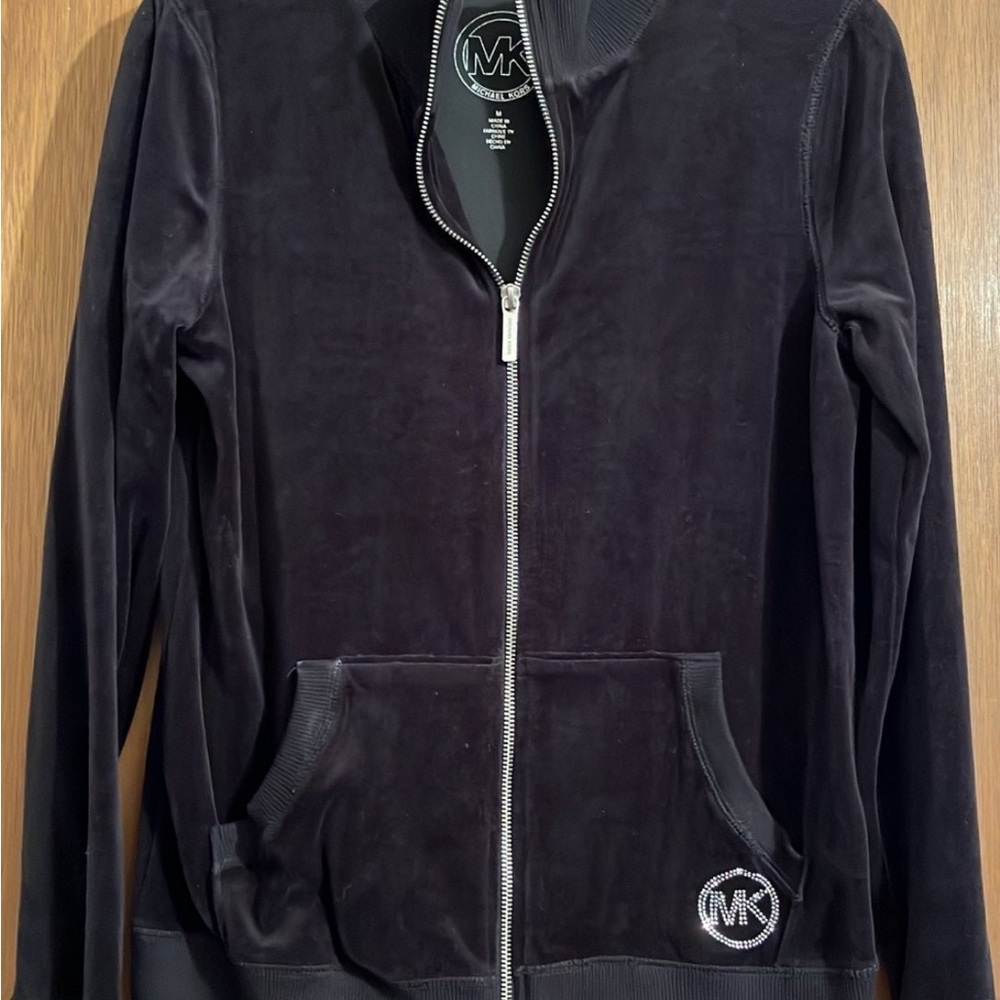 NWT Michael Kors Black Velour Jacket Medium
